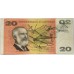 AUSTRALIA 1974 . TWENTY 20 DOLLAR BANKNOTE . ERROR . WET INK TRANSFER
